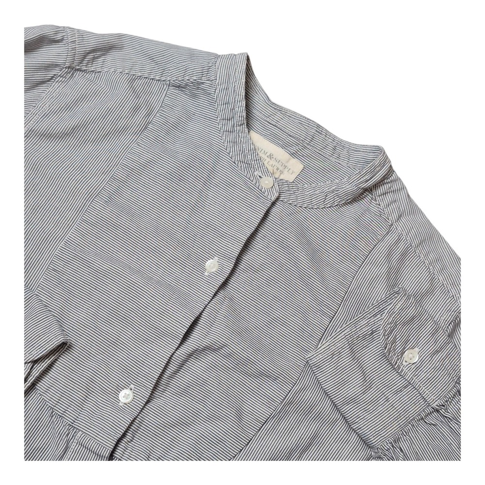 Denim & Supply Ralph Lauren Women's M Striped Bib Tunic Shirt Band Collar